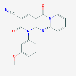 7-(3-methoxyphenyl)-2,6-dioxo-1,7,9-triazatricyclo[8.4.0.03,8]tetradeca-3(8),4,9,11,13-pentaene-5-carbonitrile