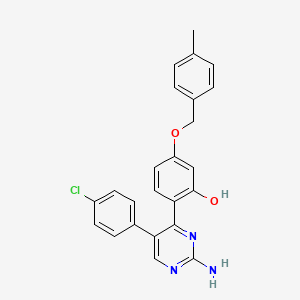 molecular formula C24H20ClN3O2 B11140013 2-[2-Amino-5-(4-chlorophenyl)pyrimidin-4-yl]-5-[(4-methylphenyl)methoxy]phenol 