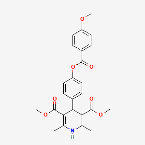 Dimethyl 4-{4-[(4-methoxybenzoyl)oxy]phenyl}-2,6-dimethyl-1,4-dihydro-3,5-pyridinedicarboxylate