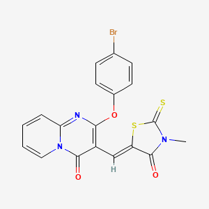 2-(4-bromophenoxy)-3-[(Z)-(3-methyl-4-oxo-2-thioxo-1,3-thiazolidin-5-ylidene)methyl]-4H-pyrido[1,2-a]pyrimidin-4-one