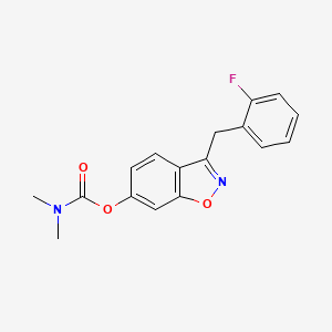 molecular formula C17H15FN2O3 B11140056 3-(2-Fluorobenzyl)-1,2-benzoxazol-6-yl dimethylcarbamate 