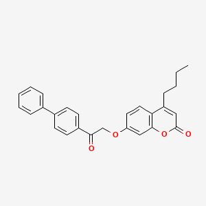 molecular formula C27H24O4 B11140061 7-[2-(biphenyl-4-yl)-2-oxoethoxy]-4-butyl-2H-chromen-2-one 