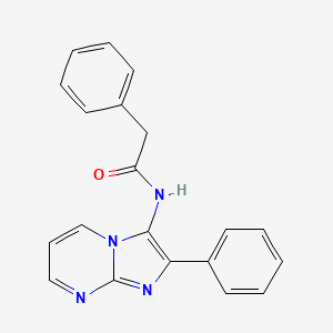 molecular formula C20H16N4O B11140070 2-phenyl-N-{2-phenylimidazo[1,2-a]pyrimidin-3-yl}acetamide 