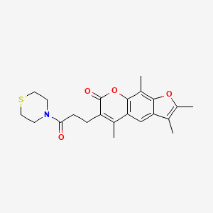 2,3,5,9-tetramethyl-6-[3-oxo-3-(4-thiomorpholinyl)propyl]-7H-furo[3,2-g]chromen-7-one