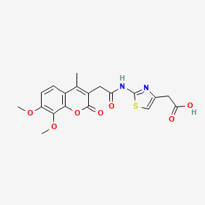 (2-{[(7,8-dimethoxy-4-methyl-2-oxo-2H-chromen-3-yl)acetyl]amino}-1,3-thiazol-4-yl)acetic acid