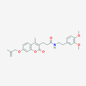 N~1~-(3,4-dimethoxyphenethyl)-3-{4-methyl-7-[(2-methylallyl)oxy]-2-oxo-2H-chromen-3-yl}propanamide