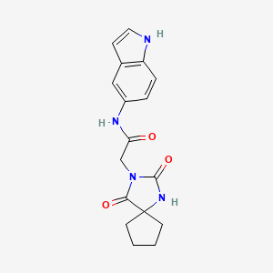 2-(2,4-dioxo-1,3-diazaspiro[4.4]non-3-yl)-N-(1H-indol-5-yl)acetamide