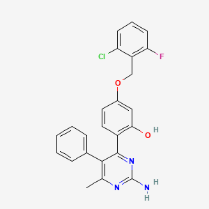 2-(2-Amino-6-methyl-5-phenyl-4-pyrimidinyl)-5-[(2-chloro-6-fluorobenzyl)oxy]phenol