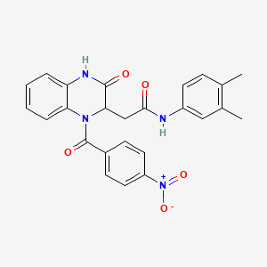 N-(3,4-dimethylphenyl)-2-{1-[(4-nitrophenyl)carbonyl]-3-oxo-1,2,3,4-tetrahydroquinoxalin-2-yl}acetamide