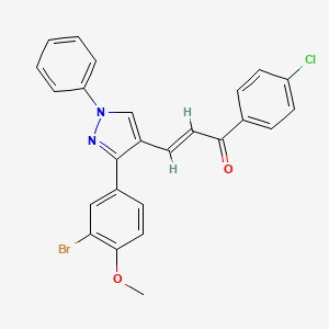 (2E)-3-[3-(3-bromo-4-methoxyphenyl)-1-phenyl-1H-pyrazol-4-yl]-1-(4-chlorophenyl)prop-2-en-1-one