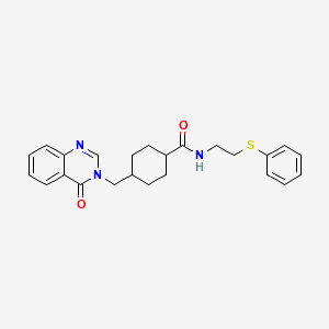 4-[(4-oxoquinazolin-3(4H)-yl)methyl]-N-[2-(phenylsulfanyl)ethyl]cyclohexanecarboxamide