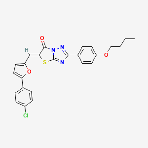 (5Z)-2-(4-butoxyphenyl)-5-{[5-(4-chlorophenyl)furan-2-yl]methylidene}[1,3]thiazolo[3,2-b][1,2,4]triazol-6(5H)-one