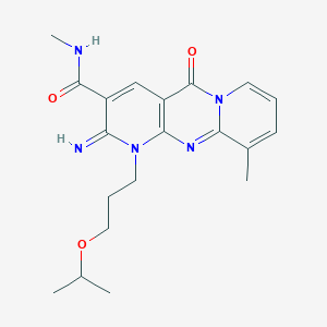 6-imino-N,11-dimethyl-2-oxo-7-[3-(propan-2-yloxy)propyl]-1,7,9-triazatricyclo[8.4.0.0^{3,8}]tetradeca-3(8),4,9,11,13-pentaene-5-carboxamide