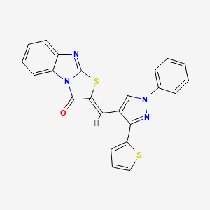 (2Z)-2-{[1-phenyl-3-(thiophen-2-yl)-1H-pyrazol-4-yl]methylidene}[1,3]thiazolo[3,2-a]benzimidazol-3(2H)-one