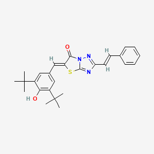 (5Z)-5-(3,5-di-tert-butyl-4-hydroxybenzylidene)-2-[(E)-2-phenylethenyl][1,3]thiazolo[3,2-b][1,2,4]triazol-6(5H)-one