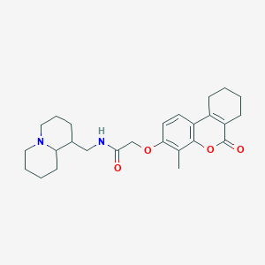 2-[(4-methyl-6-oxo-7,8,9,10-tetrahydro-6H-benzo[c]chromen-3-yl)oxy]-N-(octahydro-2H-quinolizin-1-ylmethyl)acetamide