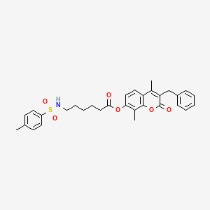 3-benzyl-4,8-dimethyl-2-oxo-2H-chromen-7-yl 6-{[(4-methylphenyl)sulfonyl]amino}hexanoate