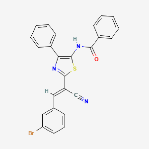 molecular formula C25H16BrN3OS B11140289 N-{2-[(E)-2-(3-bromophenyl)-1-cyanoethenyl]-4-phenyl-1,3-thiazol-5-yl}benzamide 