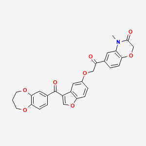 6-({[3-(3,4-dihydro-2H-1,5-benzodioxepin-7-ylcarbonyl)-1-benzofuran-5-yl]oxy}acetyl)-4-methyl-2H-1,4-benzoxazin-3(4H)-one