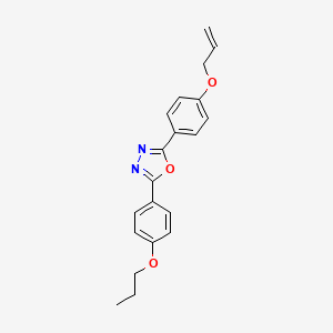 molecular formula C20H20N2O3 B11140347 2-[4-(Prop-2-en-1-yloxy)phenyl]-5-(4-propoxyphenyl)-1,3,4-oxadiazole 