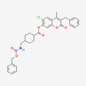 3-benzyl-6-chloro-4-methyl-2-oxo-2H-chromen-7-yl trans-4-({[(benzyloxy)carbonyl]amino}methyl)cyclohexanecarboxylate