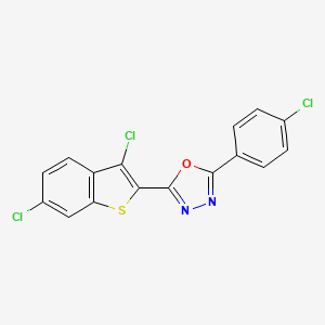 2-(4-Chlorophenyl)-5-(3,6-dichloro-1-benzothiophen-2-yl)-1,3,4-oxadiazole