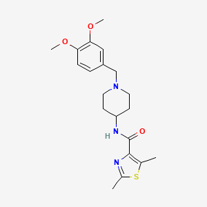 molecular formula C20H27N3O3S B11140384 N-[1-(3,4-dimethoxybenzyl)-4-piperidyl]-2,5-dimethyl-1,3-thiazole-4-carboxamide 