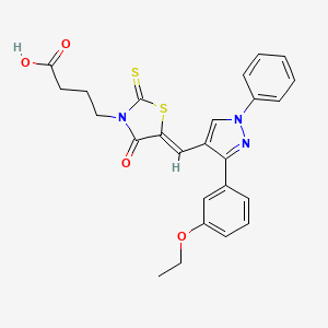 4-[(5Z)-5-{[3-(3-ethoxyphenyl)-1-phenyl-1H-pyrazol-4-yl]methylidene}-4-oxo-2-thioxo-1,3-thiazolidin-3-yl]butanoic acid