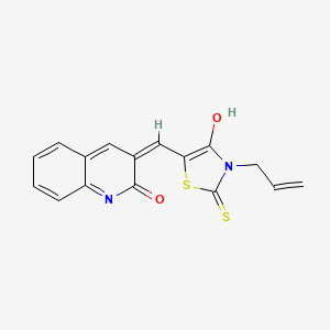 3-{(Z)-[4-oxo-3-(prop-2-en-1-yl)-2-thioxo-1,3-thiazolidin-5-ylidene]methyl}quinolin-2(1H)-one