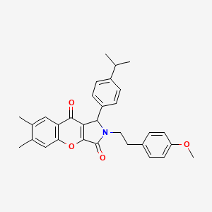 2-[2-(4-Methoxyphenyl)ethyl]-6,7-dimethyl-1-[4-(propan-2-yl)phenyl]-1,2-dihydrochromeno[2,3-c]pyrrole-3,9-dione