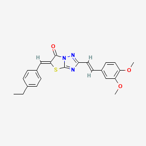 molecular formula C23H21N3O3S B11140430 (5Z)-2-[(E)-2-(3,4-dimethoxyphenyl)ethenyl]-5-(4-ethylbenzylidene)[1,3]thiazolo[3,2-b][1,2,4]triazol-6(5H)-one 