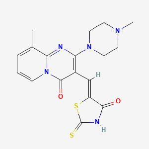 9-methyl-2-(4-methylpiperazin-1-yl)-3-[(Z)-(4-oxo-2-thioxo-1,3-thiazolidin-5-ylidene)methyl]-4H-pyrido[1,2-a]pyrimidin-4-one