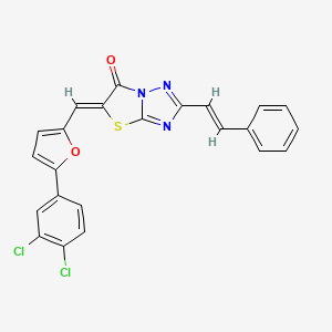 (5Z)-5-{[5-(3,4-dichlorophenyl)furan-2-yl]methylidene}-2-[(E)-2-phenylethenyl][1,3]thiazolo[3,2-b][1,2,4]triazol-6(5H)-one