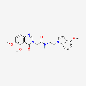 2-(5,6-dimethoxy-4-oxoquinazolin-3(4H)-yl)-N-[2-(4-methoxy-1H-indol-1-yl)ethyl]acetamide