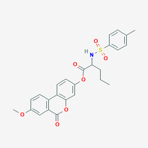 8-methoxy-6-oxo-6H-benzo[c]chromen-3-yl N-[(4-methylphenyl)sulfonyl]norvalinate