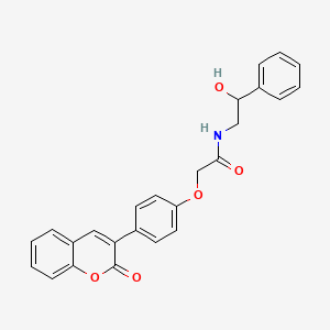 molecular formula C25H21NO5 B11140478 N-(2-hydroxy-2-phenylethyl)-2-[4-(2-oxo-2H-chromen-3-yl)phenoxy]acetamide 