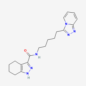 molecular formula C19H24N6O B11140496 N-(5-[1,2,4]triazolo[4,3-a]pyridin-3-ylpentyl)-4,5,6,7-tetrahydro-2H-indazole-3-carboxamide 