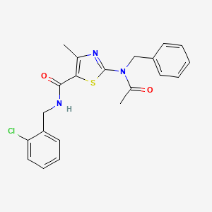 molecular formula C21H20ClN3O2S B11140531 2-[acetyl(benzyl)amino]-N-(2-chlorobenzyl)-4-methyl-1,3-thiazole-5-carboxamide 