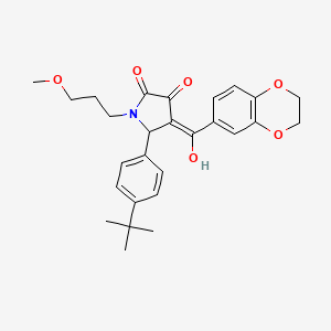 5-(4-tert-butylphenyl)-4-(2,3-dihydro-1,4-benzodioxine-6-carbonyl)-3-hydroxy-1-(3-methoxypropyl)-2,5-dihydro-1H-pyrrol-2-one