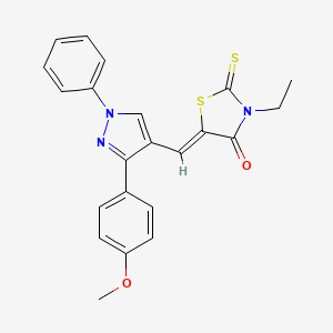 (5Z)-3-ethyl-5-{[3-(4-methoxyphenyl)-1-phenyl-1H-pyrazol-4-yl]methylidene}-2-thioxo-1,3-thiazolidin-4-one