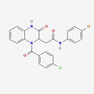 molecular formula C23H17BrClN3O3 B11140538 N-(4-bromophenyl)-2-{1-[(4-chlorophenyl)carbonyl]-3-oxo-1,2,3,4-tetrahydroquinoxalin-2-yl}acetamide 