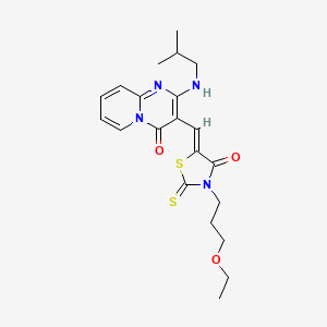 3-{(Z)-[3-(3-ethoxypropyl)-4-oxo-2-thioxo-1,3-thiazolidin-5-ylidene]methyl}-2-[(2-methylpropyl)amino]-4H-pyrido[1,2-a]pyrimidin-4-one