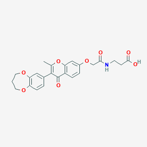 3-(2-((3-(3,4-dihydro-2H-benzo[b][1,4]dioxepin-7-yl)-2-methyl-4-oxo-4H-chromen-7-yl)oxy)acetamido)propanoic acid