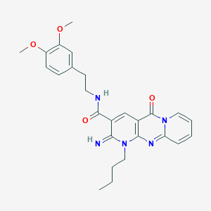 7-butyl-N-[2-(3,4-dimethoxyphenyl)ethyl]-6-imino-2-oxo-1,7,9-triazatricyclo[8.4.0.0^{3,8}]tetradeca-3(8),4,9,11,13-pentaene-5-carboxamide