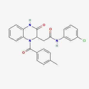 N-(3-chlorophenyl)-2-{1-[(4-methylphenyl)carbonyl]-3-oxo-1,2,3,4-tetrahydroquinoxalin-2-yl}acetamide