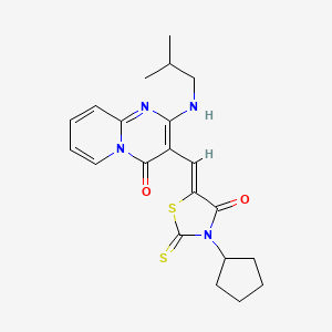 3-[(Z)-(3-cyclopentyl-4-oxo-2-thioxo-1,3-thiazolidin-5-ylidene)methyl]-2-[(2-methylpropyl)amino]-4H-pyrido[1,2-a]pyrimidin-4-one