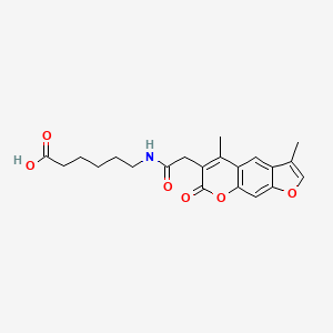 6-{[(3,5-dimethyl-7-oxo-7H-furo[3,2-g]chromen-6-yl)acetyl]amino}hexanoic acid