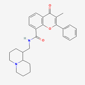 3-methyl-N-(octahydro-2H-quinolizin-1-ylmethyl)-4-oxo-2-phenyl-4H-chromene-8-carboxamide