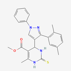 methyl 4-[3-(2,5-dimethylphenyl)-1-phenyl-1H-pyrazol-4-yl]-6-methyl-2-thioxo-1,2,3,4-tetrahydropyrimidine-5-carboxylate