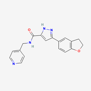 molecular formula C18H16N4O2 B11140640 5-(2,3-dihydro-1-benzofuran-5-yl)-N-(pyridin-4-ylmethyl)-1H-pyrazole-3-carboxamide 